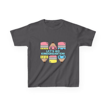 Kids Tee — "Let's Go Kindergarten" Back-to-School Pencil Graphic