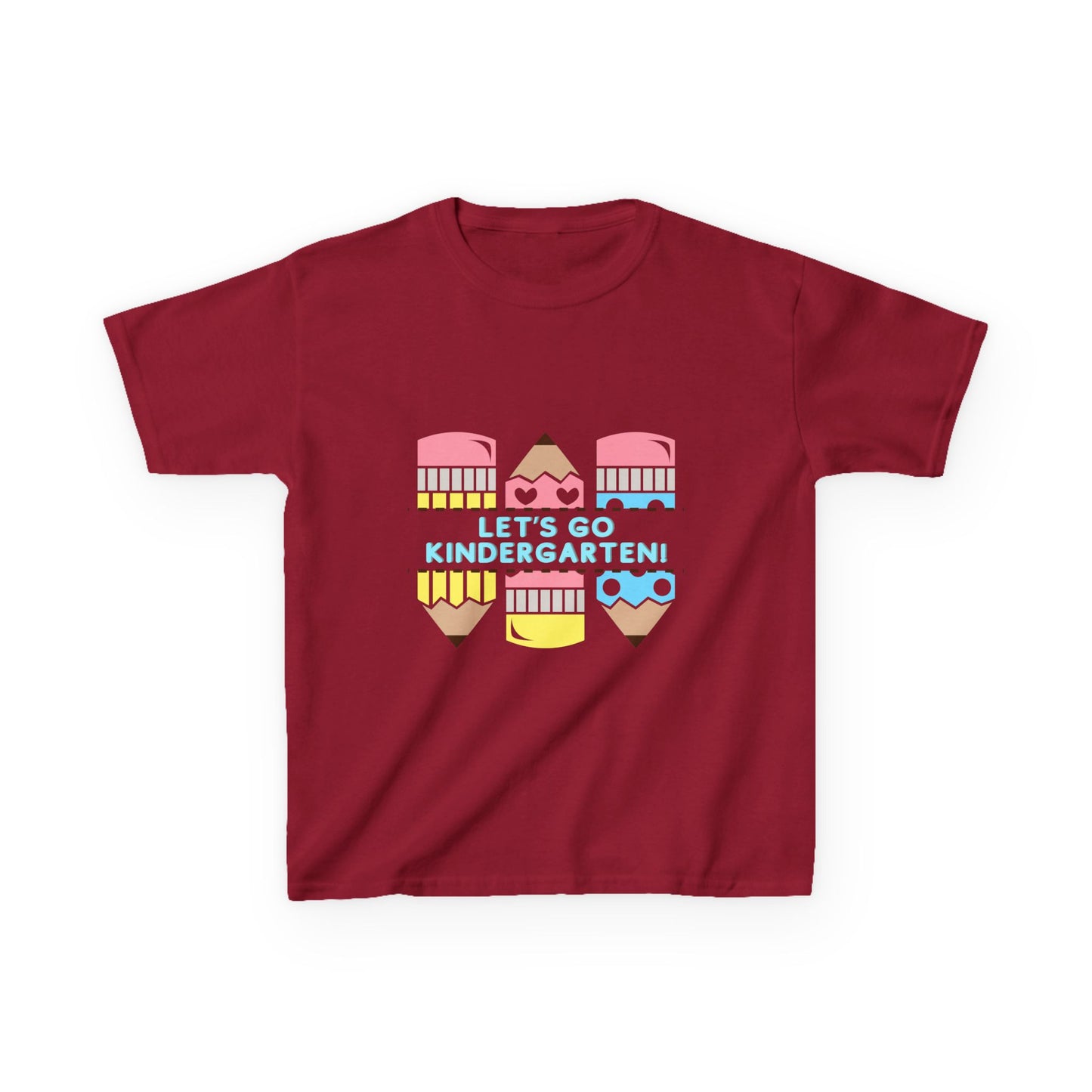 Kids Tee — "Let's Go Kindergarten" Back-to-School Pencil Graphic
