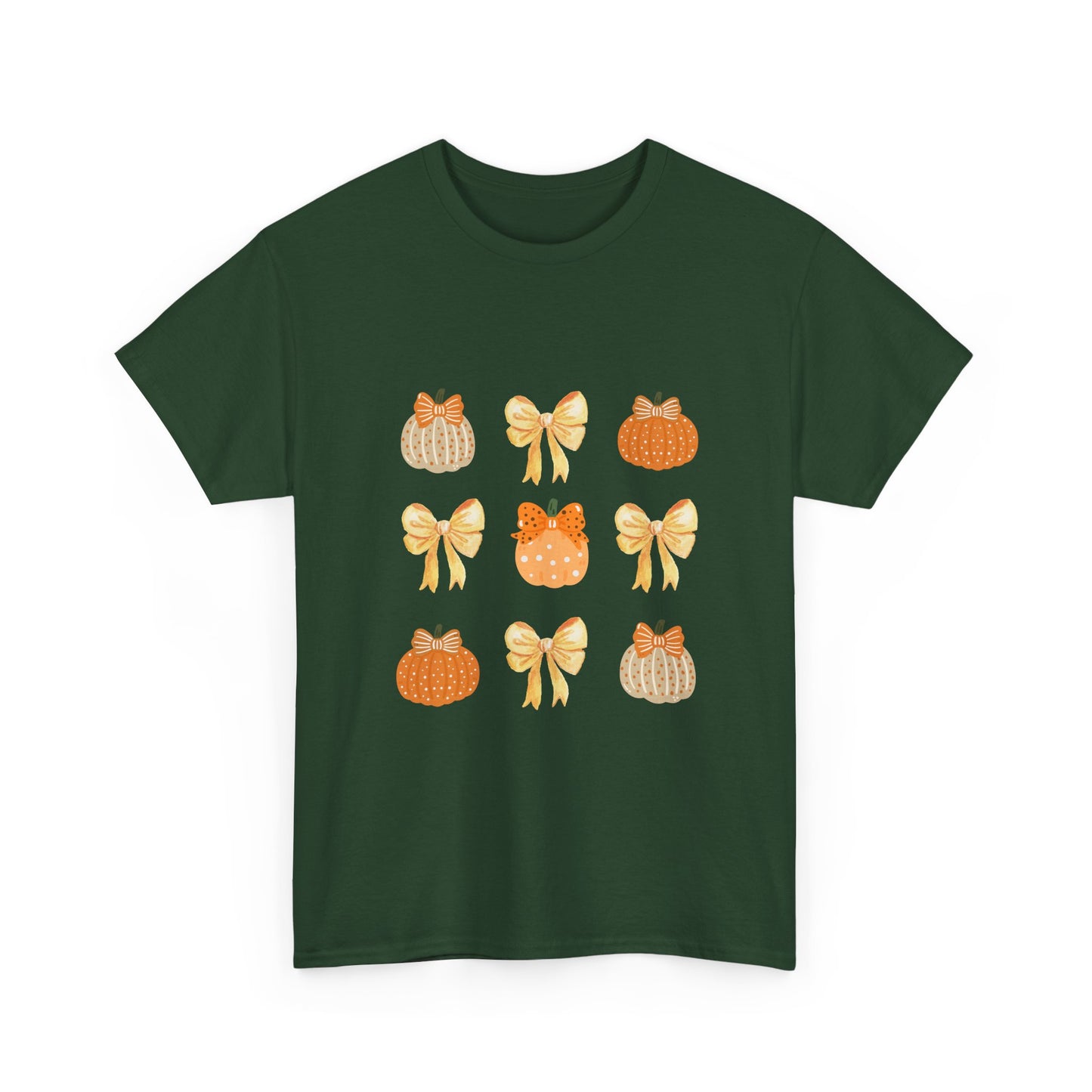 Pumpkin & Bow Fall Tee — Cute Autumn Pumpkin Graphic T-Shirt