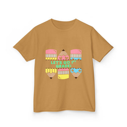 Kids T-Shirt — "Let's Go to 1st Grade" Cute Pencil Back-to-School Tee