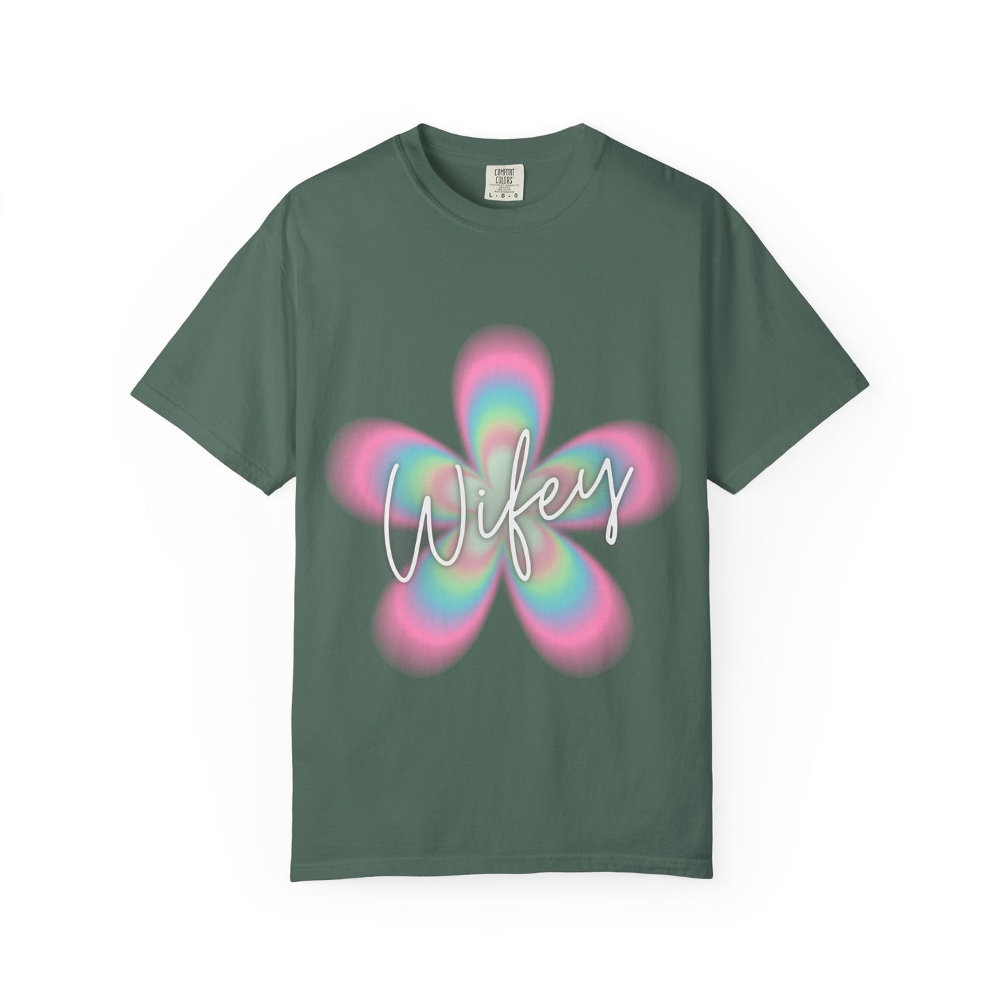 Wifey Flower Tee — Pastel Retro Floral 'Wifey' Graphic T-Shirt