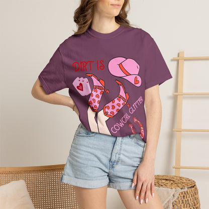 Cowgirl Glitter T-Shirt — "Dirt Is Cowgirl Glitter" Pink Western Tee