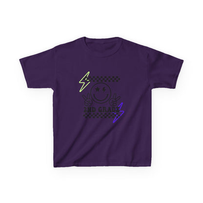 2nd Grade Kids T-Shirt — Smiley Racer Graphic Back-to-School Tee