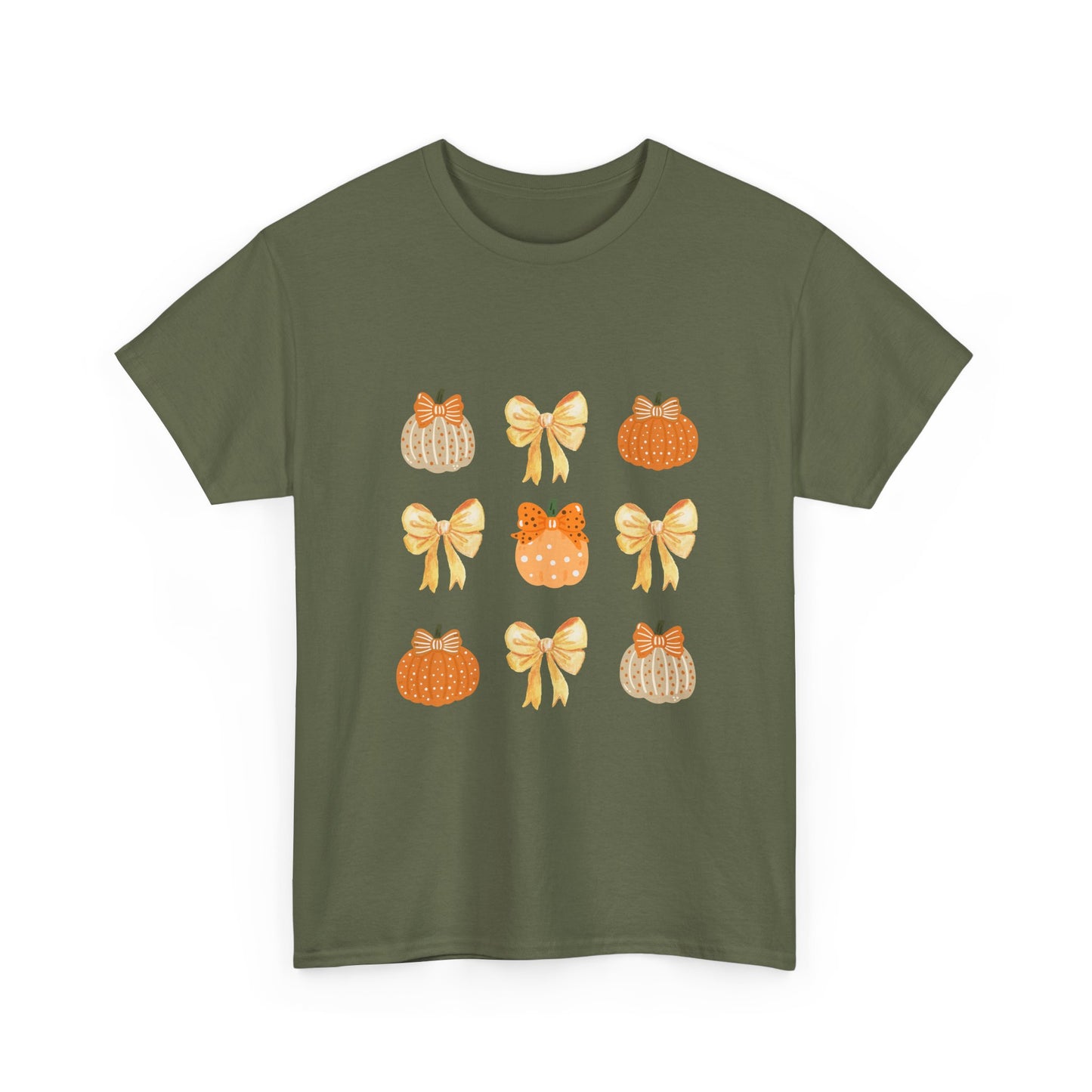 Pumpkin & Bow Fall Tee — Cute Autumn Pumpkin Graphic T-Shirt
