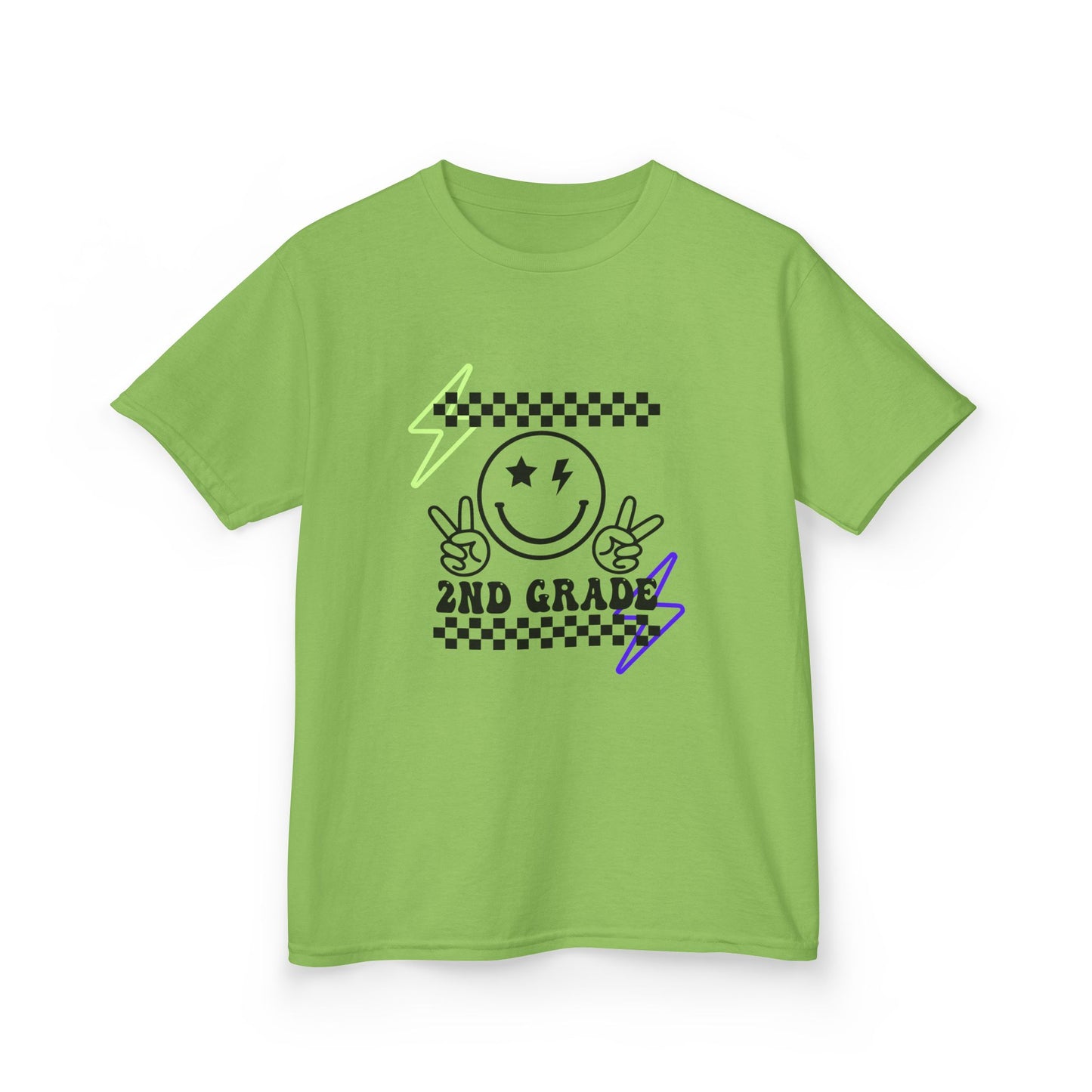 2nd Grade Kids T-Shirt — Smiley Racer Graphic Back-to-School Tee