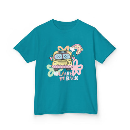 Kids Tee – 'We’re Back' Retro School Bus Graphic