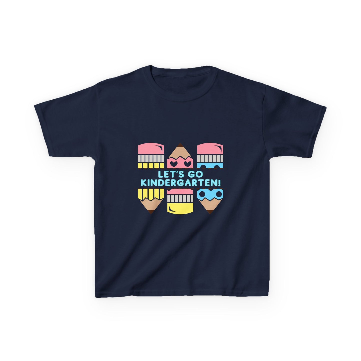 Kids Tee — "Let's Go Kindergarten" Back-to-School Pencil Graphic
