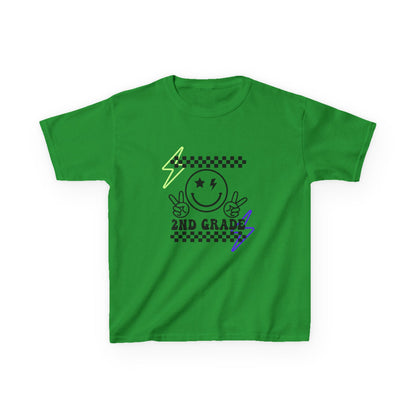2nd Grade Kids T-Shirt — Smiley Racer Graphic Back-to-School Tee