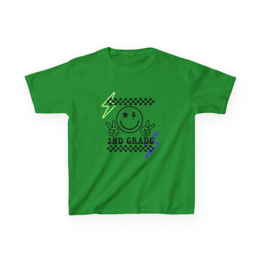 2nd Grade Kids T-Shirt — Smiley Racer Graphic Back-to-School Tee