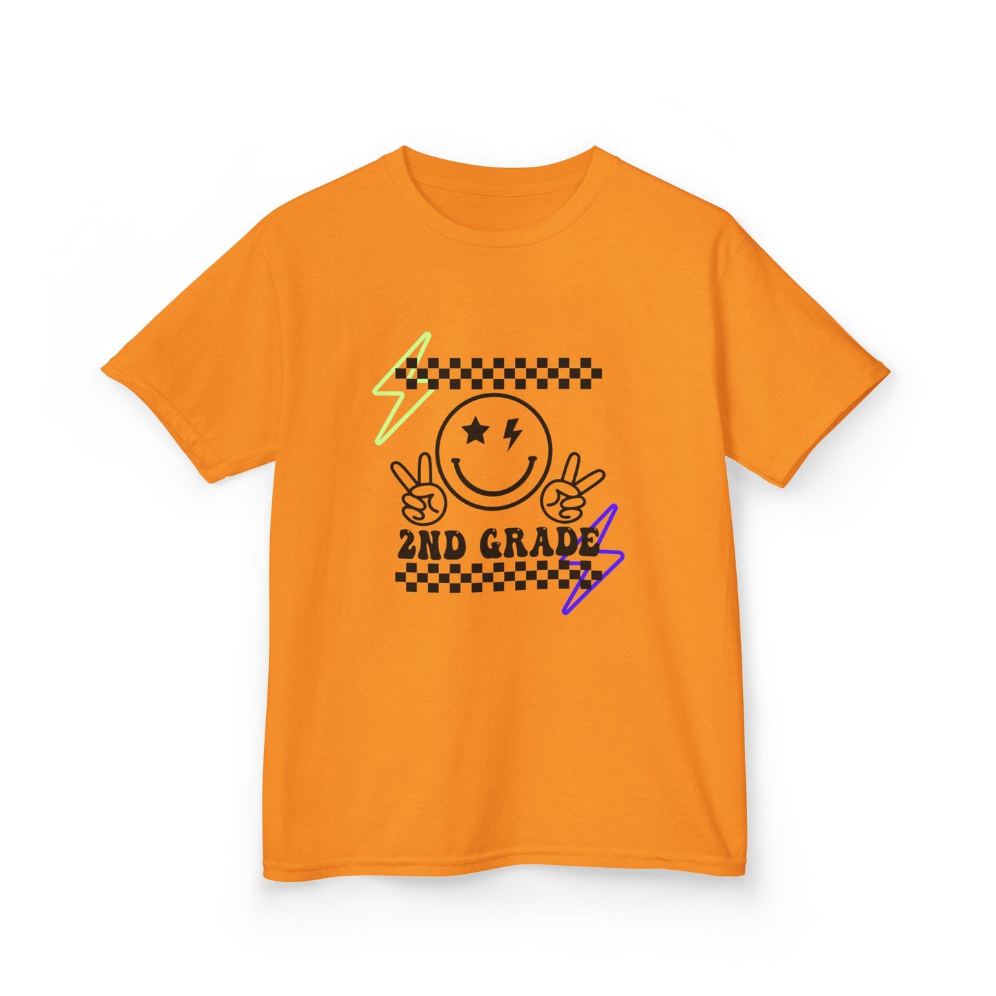 2nd Grade Kids T-Shirt — Smiley Racer Graphic Back-to-School Tee