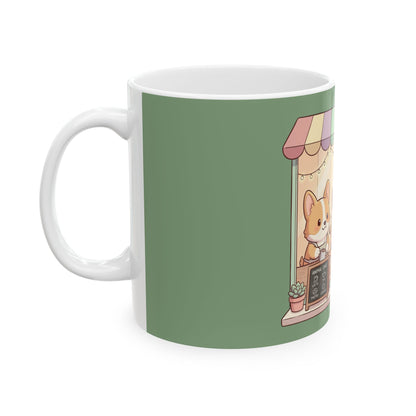 Cute Animal Cafe Ceramic Mug (11oz, 15oz) — Kawaii Cat, Dog & Bunny Coffee Cup