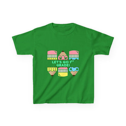 Kids T-Shirt — "Let's Go to 1st Grade" Cute Pencil Back-to-School Tee