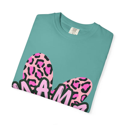 Mama Pink Leopard Heart T-Shirt