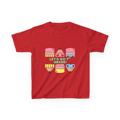 Kids T-Shirt — "Let's Go to 1st Grade" Cute Pencil Back-to-School Tee