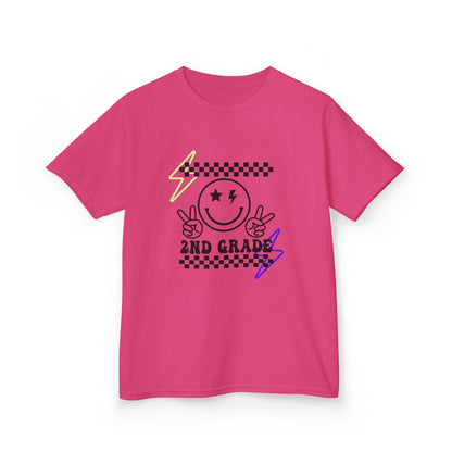 2nd Grade Kids T-Shirt — Smiley Racer Graphic Back-to-School Tee