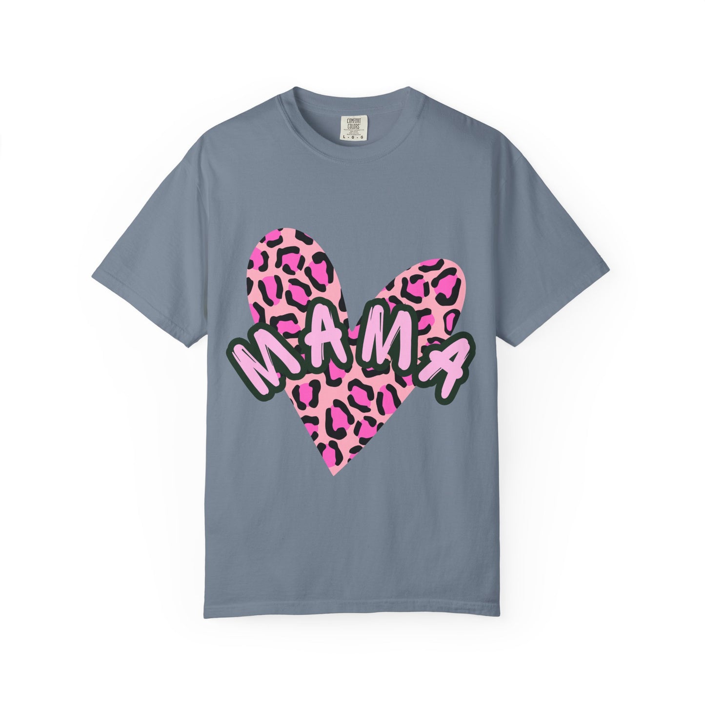 Mama Pink Leopard Heart T-Shirt