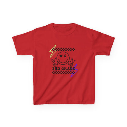 2nd Grade Kids T-Shirt — Smiley Racer Graphic Back-to-School Tee