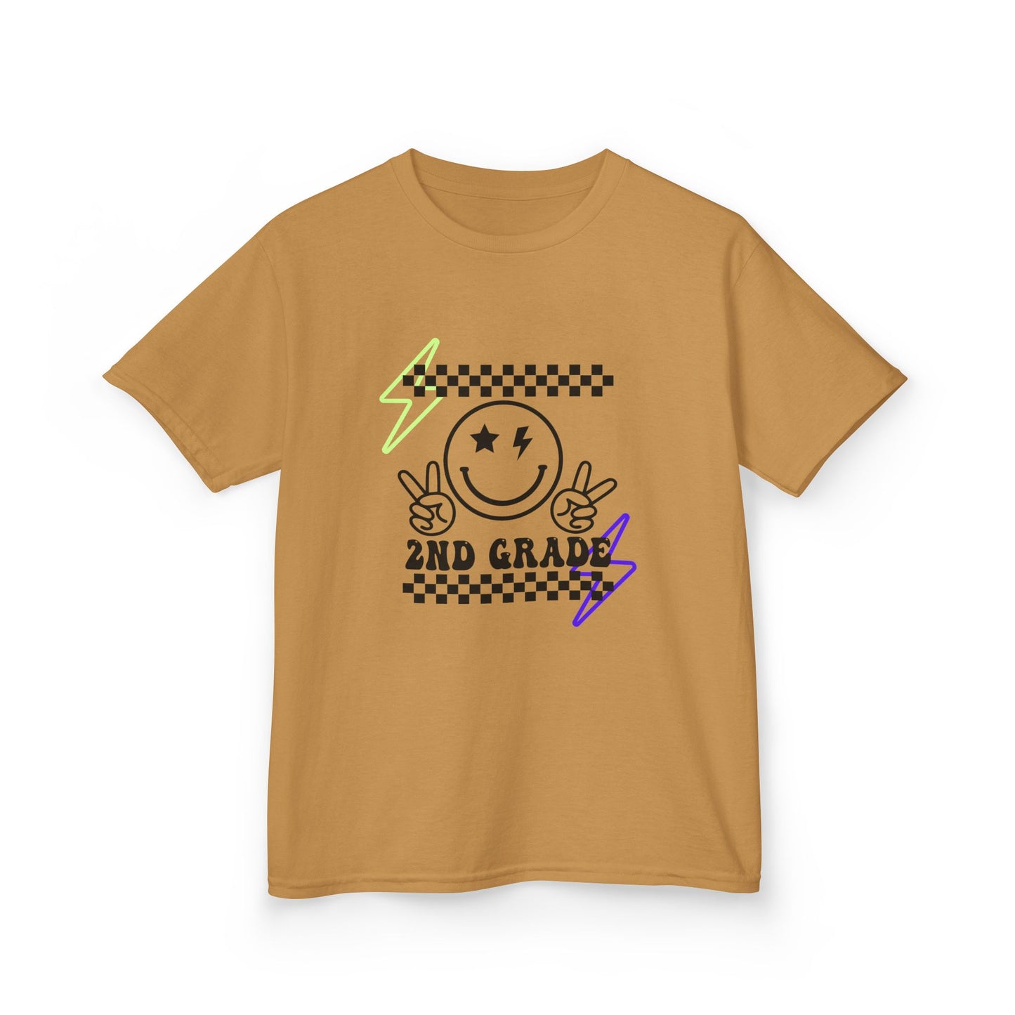 2nd Grade Kids T-Shirt — Smiley Racer Graphic Back-to-School Tee