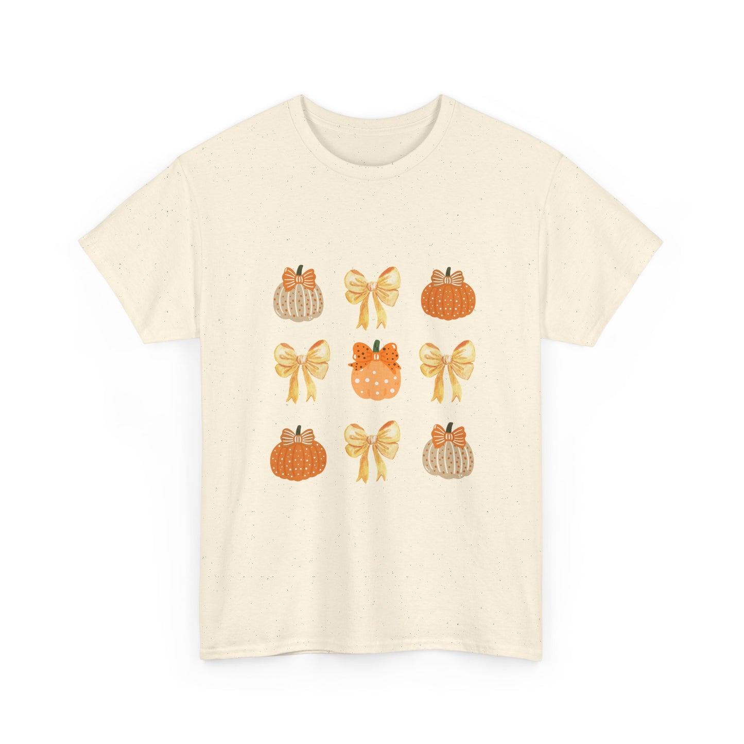 Pumpkin & Bow Fall Tee — Cute Autumn Pumpkin Graphic T-Shirt