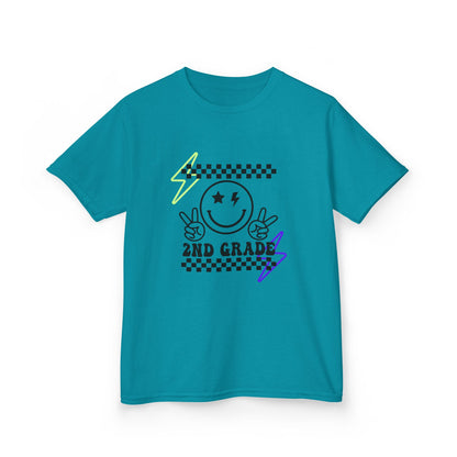 2nd Grade Kids T-Shirt — Smiley Racer Graphic Back-to-School Tee