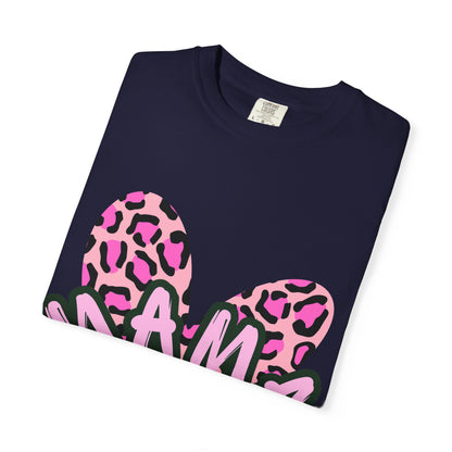 Mama Pink Leopard Heart T-Shirt