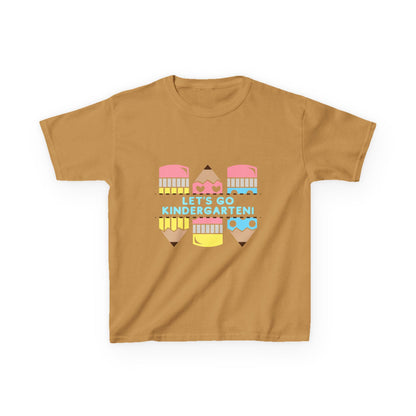 Kids Tee — "Let's Go Kindergarten" Back-to-School Pencil Graphic