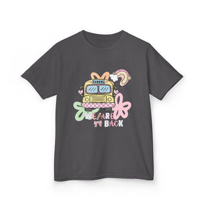 Kids Tee – 'We’re Back' Retro School Bus Graphic