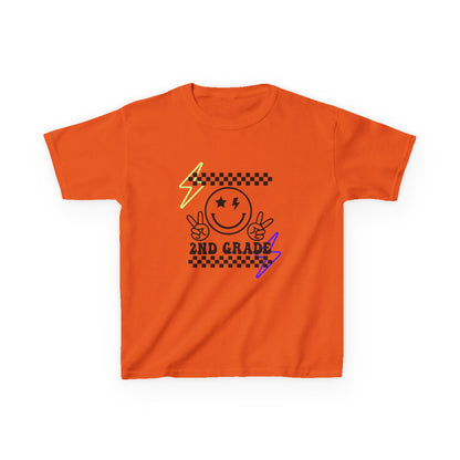 2nd Grade Kids T-Shirt — Smiley Racer Graphic Back-to-School Tee