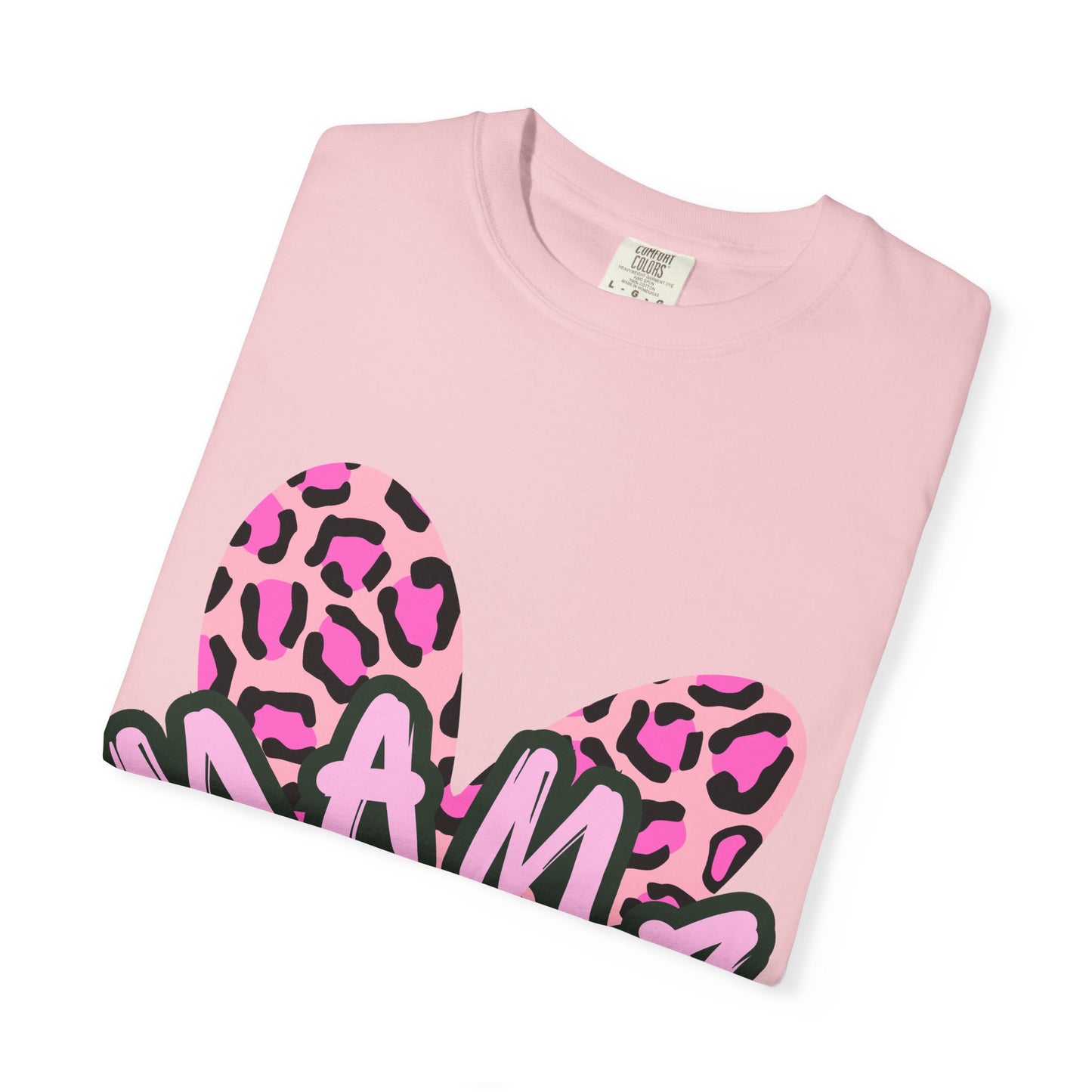 Mama Pink Leopard Heart T-Shirt