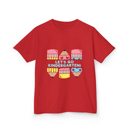 Kids Tee — "Let's Go Kindergarten" Back-to-School Pencil Graphic