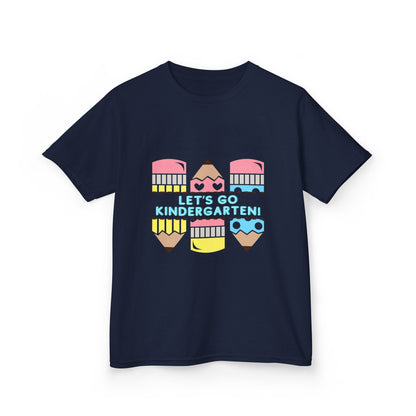 Kids Tee — "Let's Go Kindergarten" Back-to-School Pencil Graphic