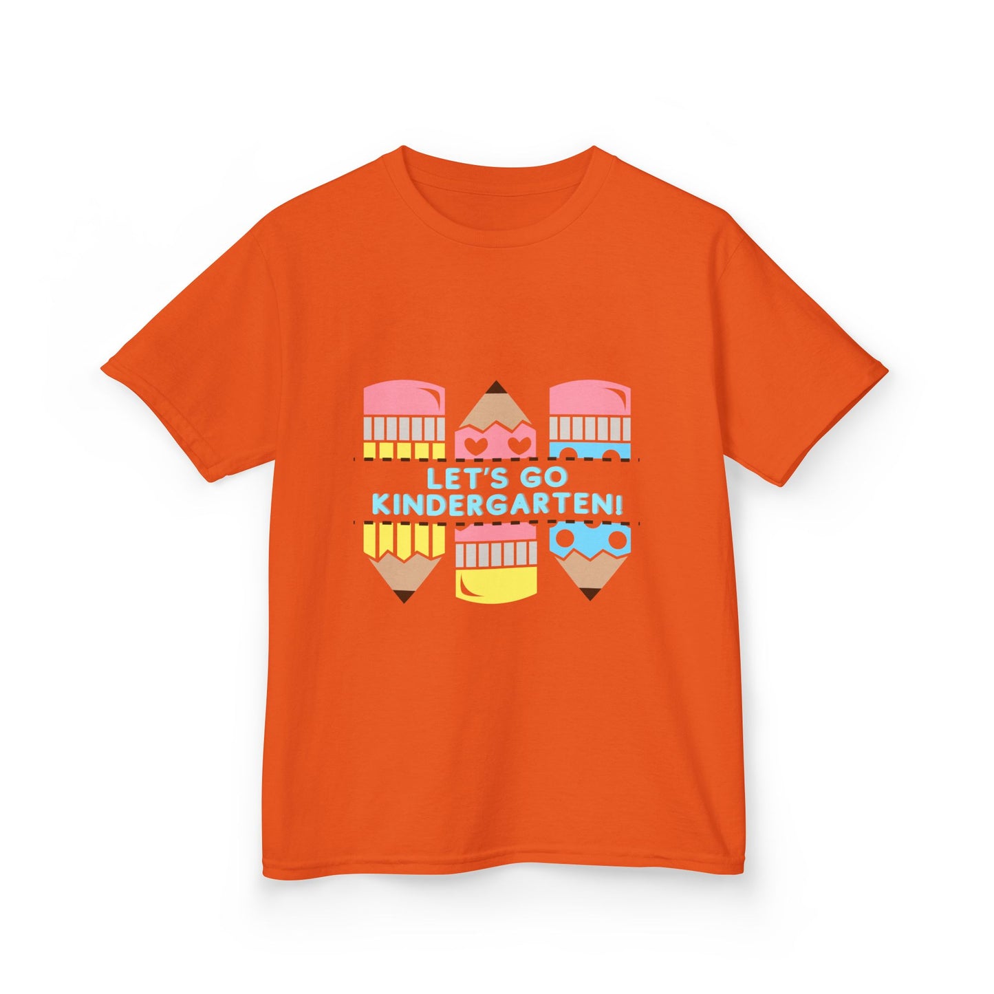 Kids Tee — "Let's Go Kindergarten" Back-to-School Pencil Graphic