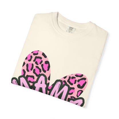 Mama Pink Leopard Heart T-Shirt