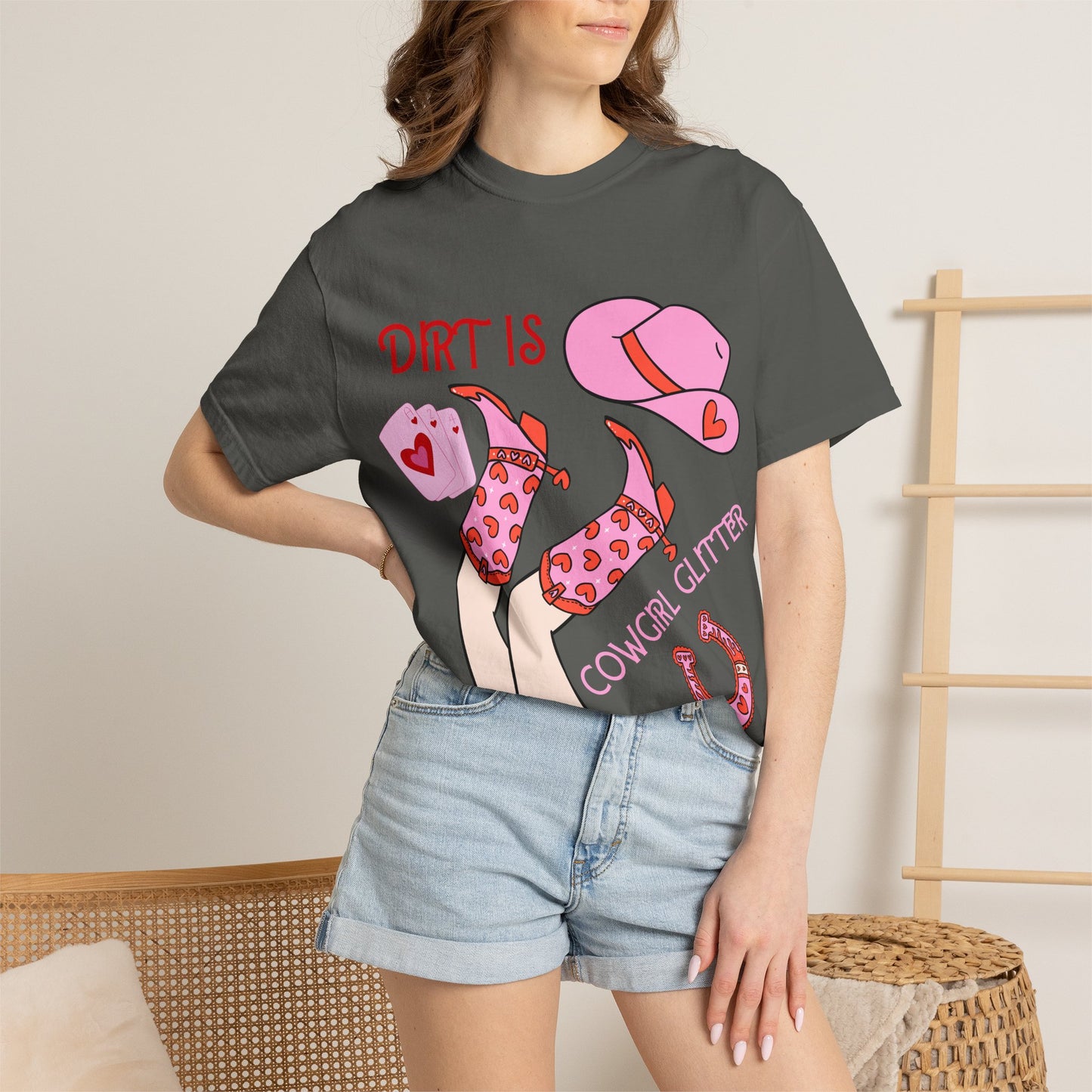 Cowgirl Glitter T-Shirt — "Dirt Is Cowgirl Glitter" Pink Western Tee