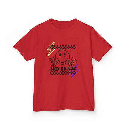 2nd Grade Kids T-Shirt — Smiley Racer Graphic Back-to-School Tee