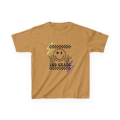 2nd Grade Kids T-Shirt — Smiley Racer Graphic Back-to-School Tee