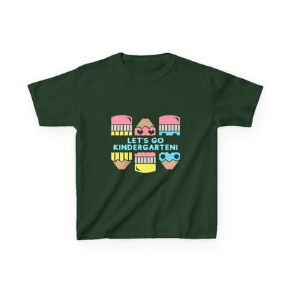 Kids Tee — "Let's Go Kindergarten" Back-to-School Pencil Graphic
