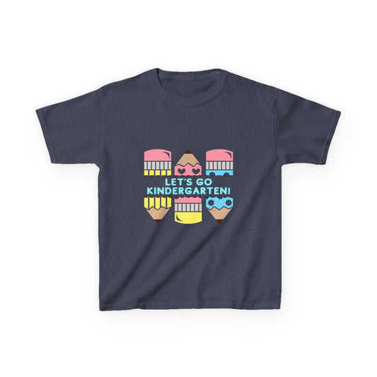 Kids Tee — "Let's Go Kindergarten" Back-to-School Pencil Graphic