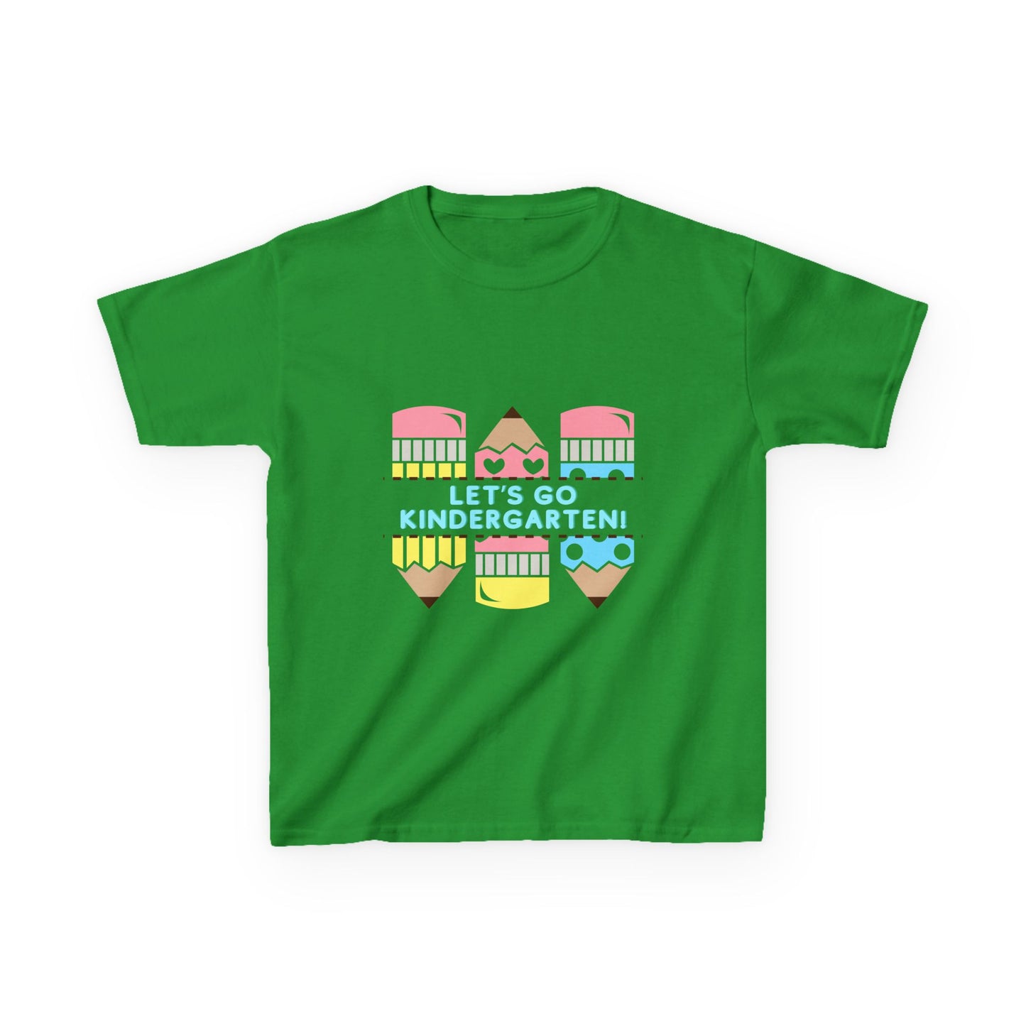 Kids Tee — "Let's Go Kindergarten" Back-to-School Pencil Graphic