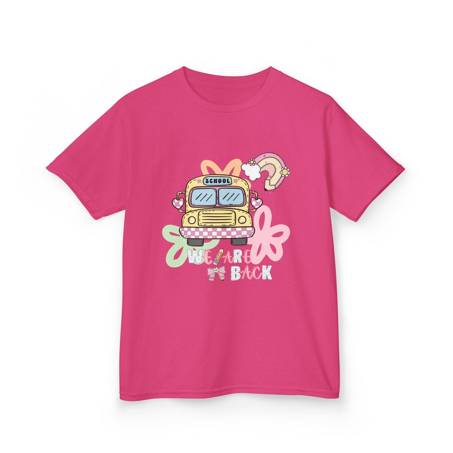 Kids Tee – 'We’re Back' Retro School Bus Graphic