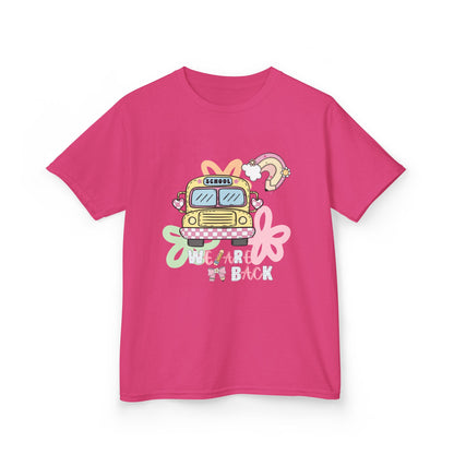 Kids Tee – 'We’re Back' Retro School Bus Graphic