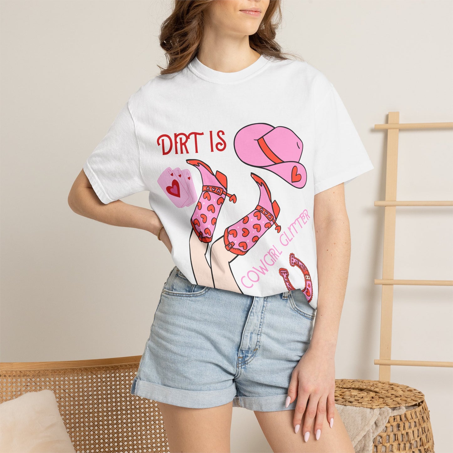 Cowgirl Glitter T-Shirt — "Dirt Is Cowgirl Glitter" Pink Western Tee